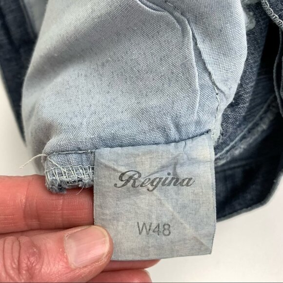 REGINA Vintage Y2K Denim Skirt with Rhinestones size  38 - Picture 10 of 11